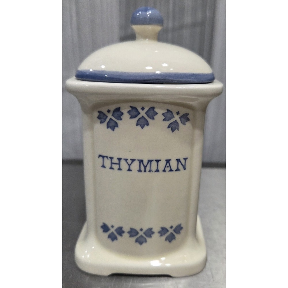 Schramberg Vintage Hand Painted Ceramic Spice Jar Thymian
